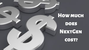 Illustration with dollar signs that says How much does NextGen cost?