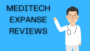 Illustration of a doctor man that says meditech expanse reviews