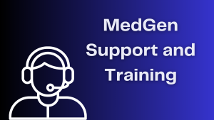 Illustration of tech support person says MedGen support and training
