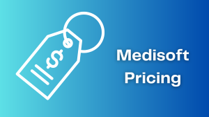 Illustration of a price tag that says Medisoft pricing